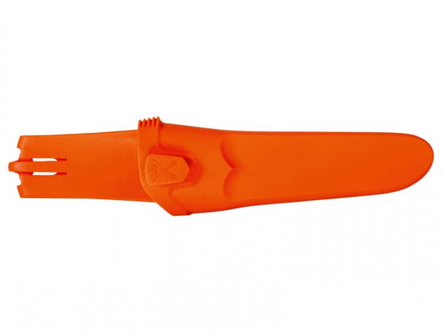 jachtmes met schede 22,5 cm RVS/kurk zilver/bruin