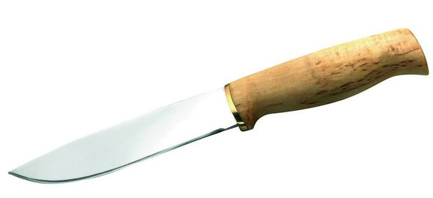 jachtmes met schede 24,8 cm RVS/hout zilver/bruin