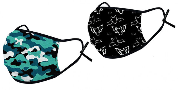 mondkapjes camouflage/vleermuis polyester 16 stuks