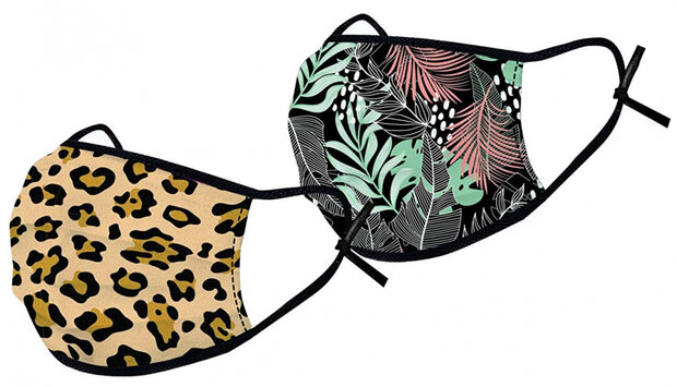 mondkapjes luipaard/jungle polyester 16 stuks