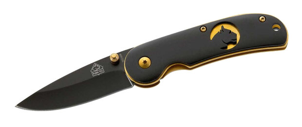 eenhandsmes 15,5 cm aluminium/RVS zwart/geel