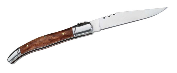zakmes Laguiole 19 cm RVS/hout zilver/bruin