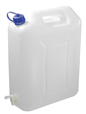 waterjerrycan met tap 20 liter wit