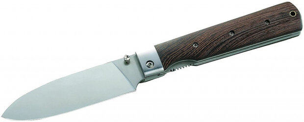 zakmes 25 cm hout/RVS bruin/zilver