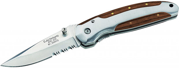 zakmes 18 cm RVS/hout zilver/bruin