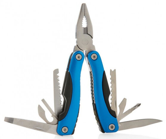 multitool Fix 9 functies RVS/aluminium blauw
