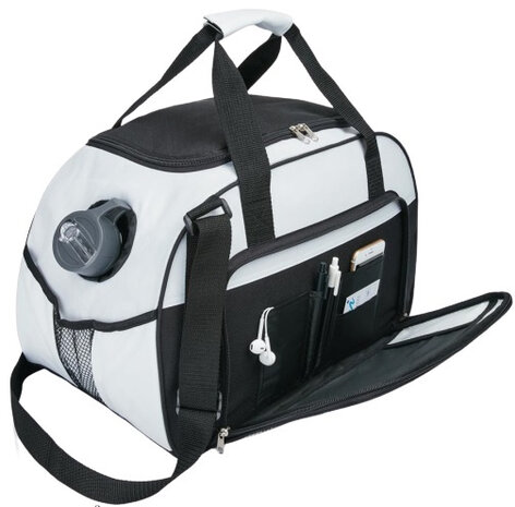 weekendtas Supreme 32 liter polyester zwart/wit
