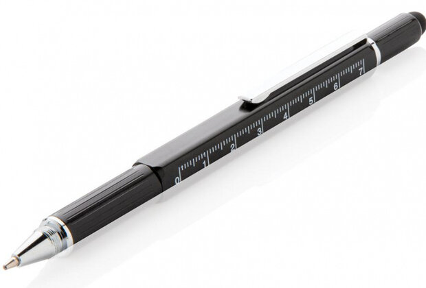 toolpen 5-in-1 15 cm aluminium zwart