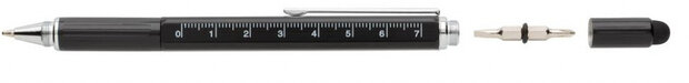 toolpen 5-in-1 15 cm aluminium zwart