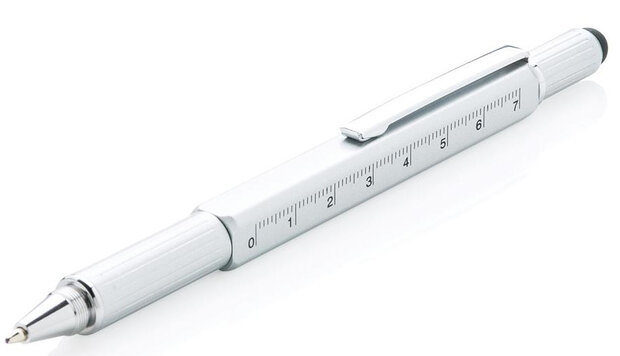 toolpen 5-in-1 15 cm aluminium grijs