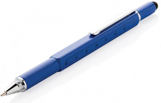toolpen 5-in-1 15 cm aluminium blauw