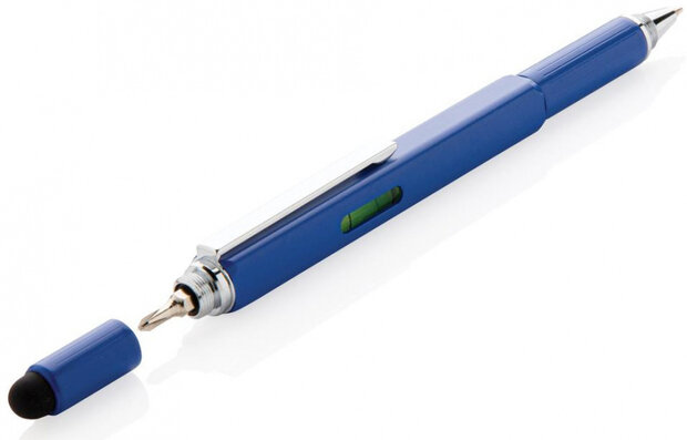 toolpen 5-in-1 15 cm aluminium blauw