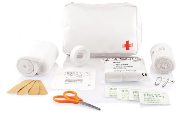 Ehbo-set verzendbaar 15 cm polyester wit