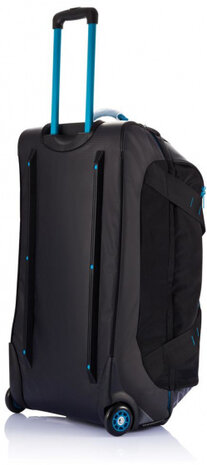 weekendtas trolley 100 liter polyester zwart/blauw