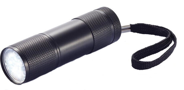 zaklamp Quattro led batterijen 9 cm zwart
