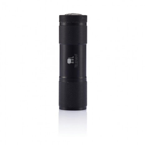 zaklamp Quattro led batterijen 9 cm zwart