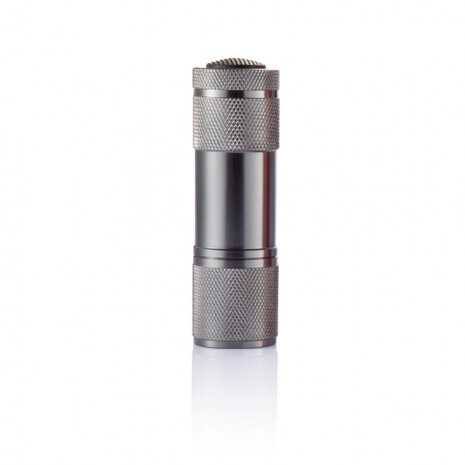 zaklamp Quattro led batterijen 9 cm grijs