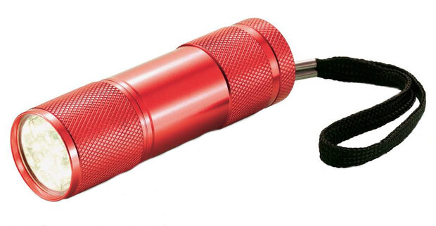 zaklamp Quattro led batterijen 9 cm rood