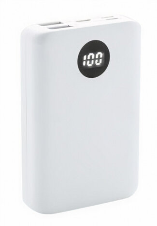 powerbank 10.000 mAh 9,2 cm ABS wit