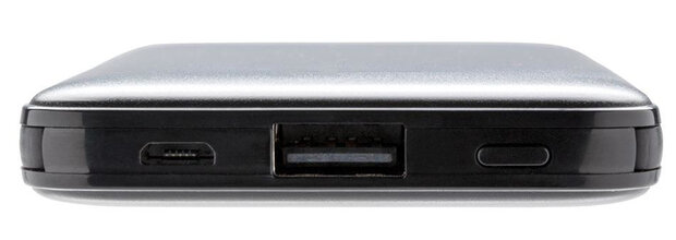 pocket-powerbank 5.000 mAh 10,5 cm ABS zwart