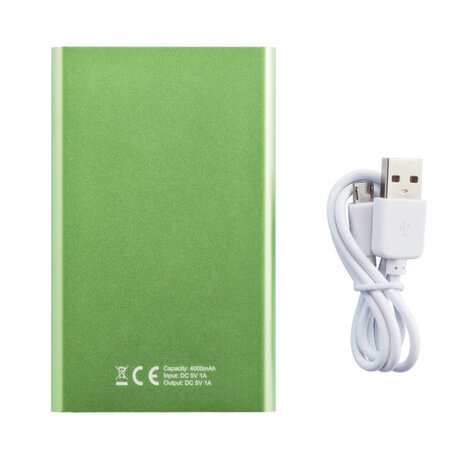 powerbank 11 x 6,8 cm 4000 mAh lime