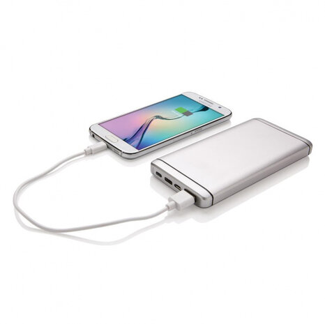powerbank 14,1 x 6,9 cm aluminium zilver 2-delig