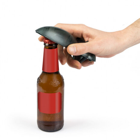 fles/pottenopener Nijlpaard 15 cm grijs