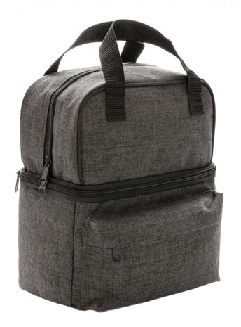koeltas 8 liter 28 cm polyester/PVC grijs/zwart