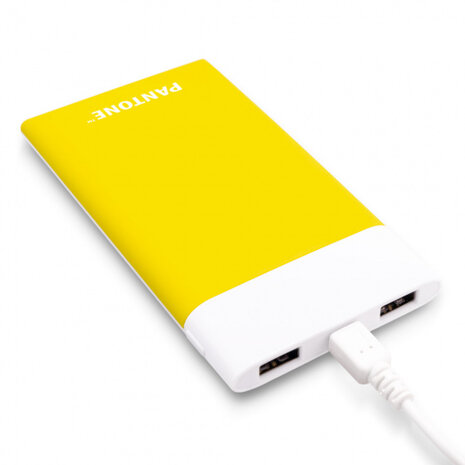 powerbank Pantone 6000 mAh 12,5 x 6,7 cm ABS geel