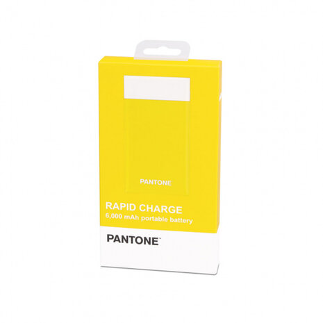 powerbank Pantone 6000 mAh 12,5 x 6,7 cm ABS geel