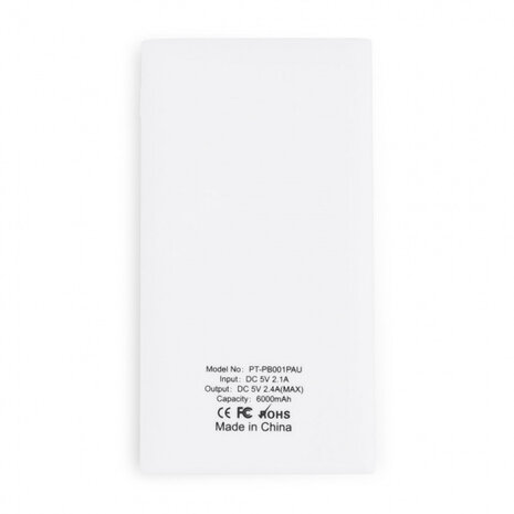 powerbank Pantone 6000 mAh 12,5 x 6,7 cm ABS geel