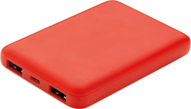 powerbank 5000 mAh 2 USB-poorten rood