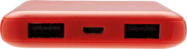 powerbank 5000 mAh 2 USB-poorten rood