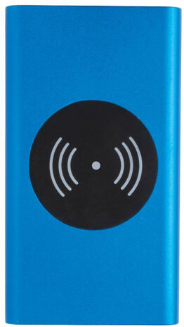 powerbank 4000 mAh 12 x 6,7 cm RVS blauw