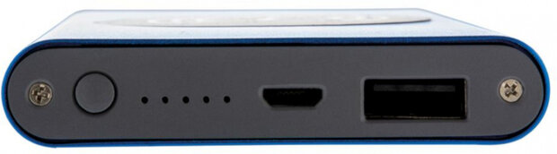 powerbank 4000 mAh 12 x 6,7 cm RVS blauw