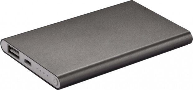 powerbank 11 x 6,8 cm 4000 mAh grijs
