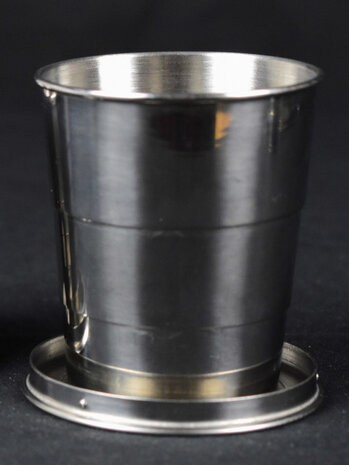 inklapbare drinkbeker RVS 150 ml 7 x 6,35 cm zilver