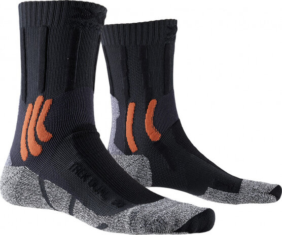 wandelsokken Trek Dual nylon zwart/oranje maat 42/44