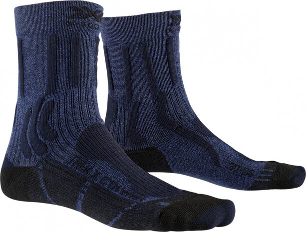 wandelsokken Trek X katoen donkerblauw maat 39/40