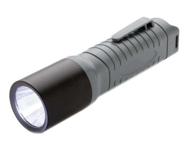 zaklamp led batterij 200 lm 15,5 cm ABS/alu grijs