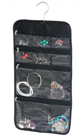 sieradenorganizer Kangaroo Travel 50 x 27 cm PVC zwart