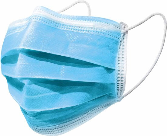 mondkapjes 3-laags volwassenen blauw 10 stuks