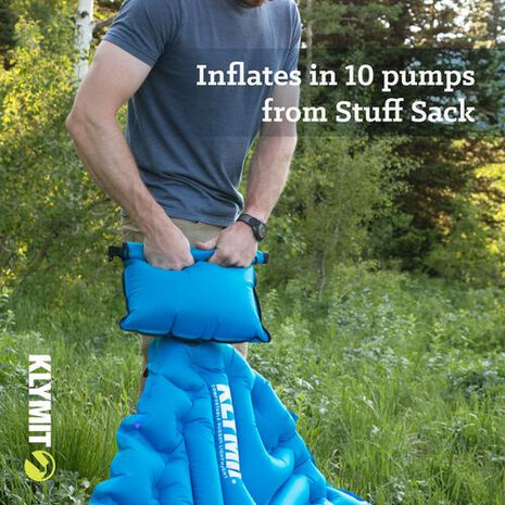 slaapmat Double V tweepersoons 188 cm blauw