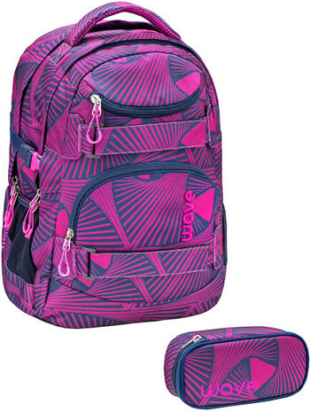 rugzak Infinity 30 liter polyester roze/blauw 2-delig