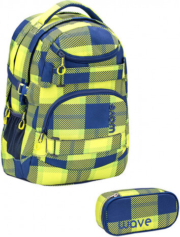 rugzak Infinity 30 liter polyester geel/blauw 2-delig