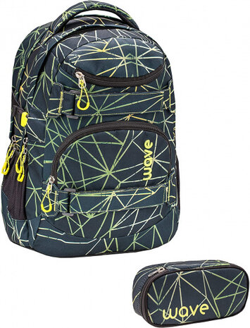 rugzak Infinity 30 liter polyester zwart/groen 2-delig