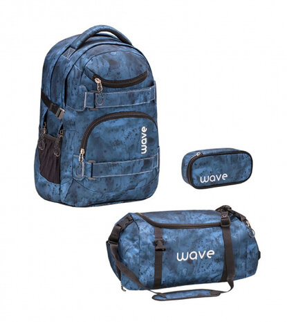 rugzak Infinity 30 liter polyester blauw 3-delig