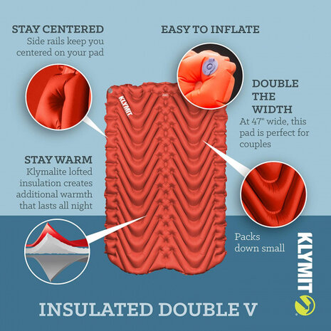 slaapmat Insulated Double V tweepersoons 188 cm oranje