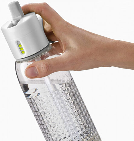 waterfles Dot Active 750 ml transparant/wit