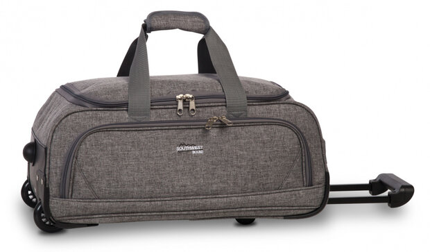 weekendtas trolley 50 liter polyester grijs